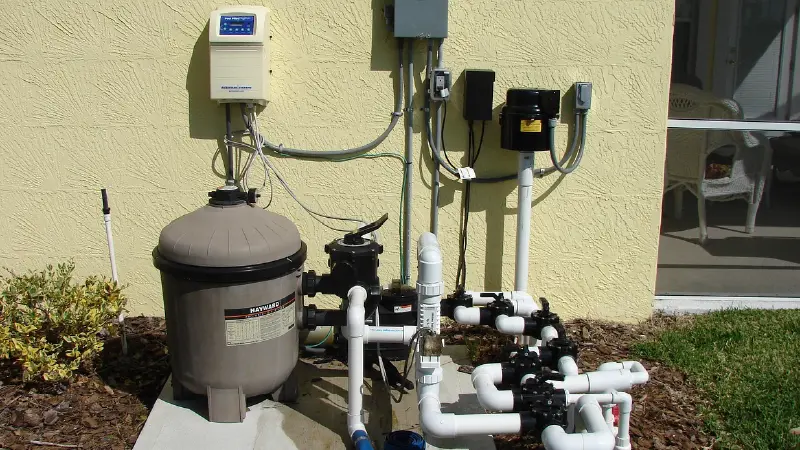 Pool filtration setup on a California customer's home.
